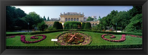 Framed Flower Clock, Stadtpark, Vienna, Austria Print