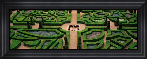 Framed Villandry Chateau Gardens, Loire Valley, Indre-Et-Loire, Villandry, France Print