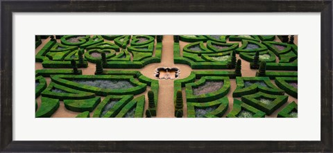 Framed Villandry Chateau Gardens, Loire Valley, Indre-Et-Loire, Villandry, France Print