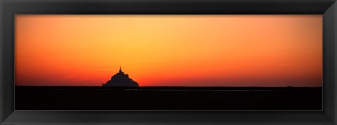 Framed Sunset at Mont Saint Michel Normandy France Print