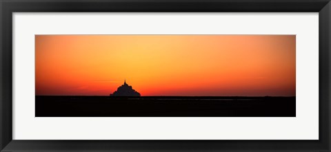 Framed Sunset at Mont Saint Michel Normandy France Print