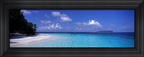 Framed Tropical Beach Ihru Maldives Print