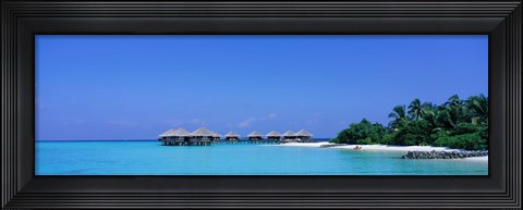 Framed Beach Cabanas, Baros, Maldives Print