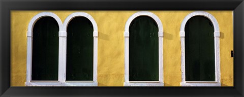 Framed Windows in Yellow Wall Venice Italy Print