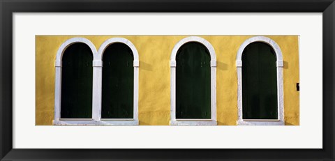 Framed Windows in Yellow Wall Venice Italy Print