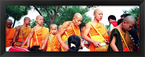 Framed Buddhist Monks Luang Prabang Laos Print