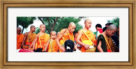 Framed Buddhist Monks Luang Prabang Laos Print