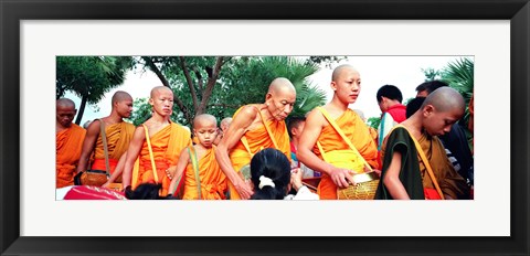 Framed Buddhist Monks Luang Prabang Laos Print