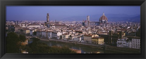 Framed High angle view of a cityscape, Florence, Tuscany, Italy Print