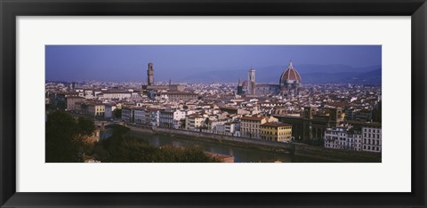 Framed High angle view of a cityscape, Florence, Tuscany, Italy Print