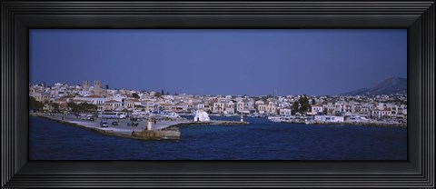 Framed Buildings on the waterfront, Aegina, Saronic Gulf Islands, Greece Print