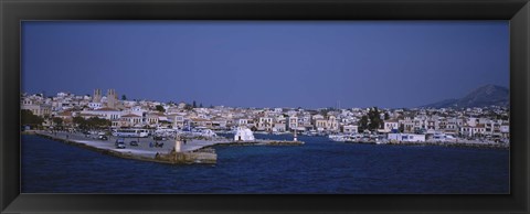 Framed Buildings on the waterfront, Aegina, Saronic Gulf Islands, Greece Print