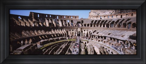 Framed High angle view of tourists in an amphitheater, Colosseum, Rome, Italy Print