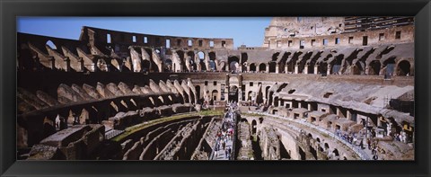 Framed High angle view of tourists in an amphitheater, Colosseum, Rome, Italy Print