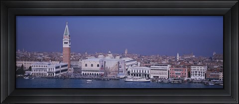 Framed Aerial View Of A City Along A Canal, Venice, Italy Print