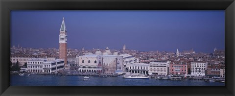 Framed Aerial View Of A City Along A Canal, Venice, Italy Print