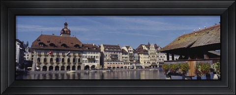 Framed Buildings on the waterfront, Lucerne, Switzerland Print