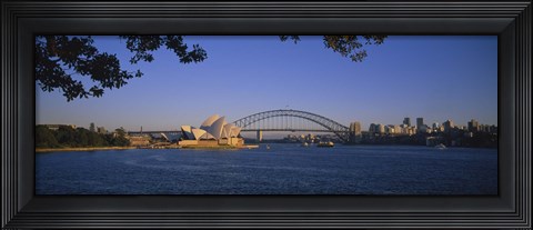 Framed Bridge over water, Sydney Opera House, Sydney, New South Wales, Australia Print
