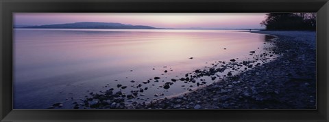 Framed Beach at sunset, Lake Constance, Germany Print