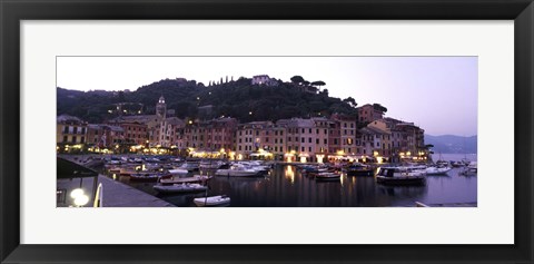 Framed Boats at a harbor, Portofino, Genoa, Liguria, Italy Print