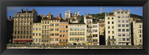 Framed Buildings In A City, Lyon, France Print