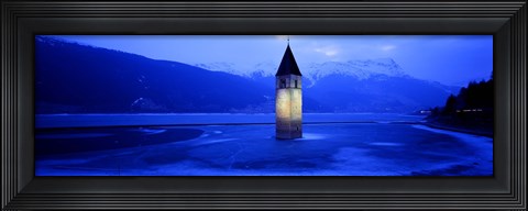 Framed Lago Di Resia Church, Tyrol, Italy Print