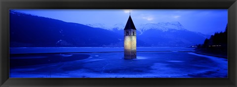 Framed Lago Di Resia Church, Tyrol, Italy Print