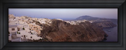 Framed Village on top of Cliffs, Santorini, Greece Print