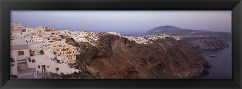 Framed Village on top of Cliffs, Santorini, Greece Print