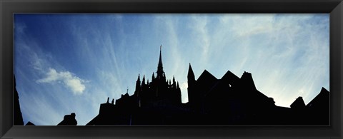 Framed France, Normandy, Mont St. Michel, Silhouette of a Church Print