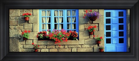 Framed Facade of a building, Locronan, France Print