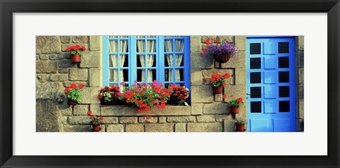 Framed Facade of a building, Locronan, France Print