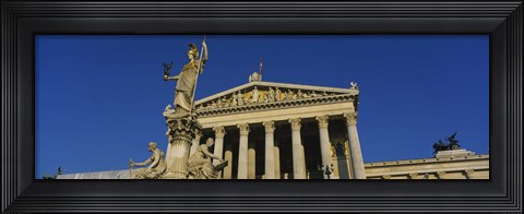 Framed Fountain in front of a government building, Pallas Athena Fountain, Parliament Building, Vienna, Austria Print