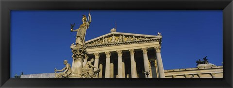 Framed Fountain in front of a government building, Pallas Athena Fountain, Parliament Building, Vienna, Austria Print