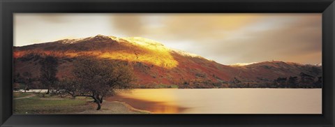 Framed Sunlight On Mountain Range, Ullswater, Lake District, Great Britain, United Kingdom Print