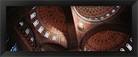 Framed Turkey, Istanbul, Suleyman Mosque, interior domes Print