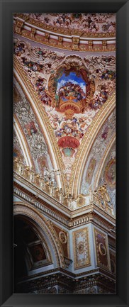 Framed Turkey, Istanbul, Dolmabahce Palace, interior architectural detail of ceiling mural Print