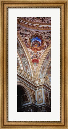 Framed Turkey, Istanbul, Dolmabahce Palace, interior architectural detail of ceiling mural Print