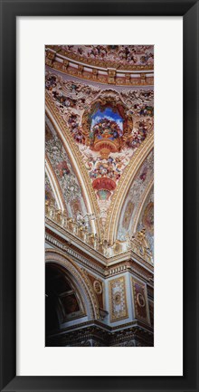 Framed Turkey, Istanbul, Dolmabahce Palace, interior architectural detail of ceiling mural Print