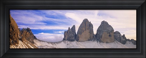 Framed Dolomites Alps with snow, Italy Print