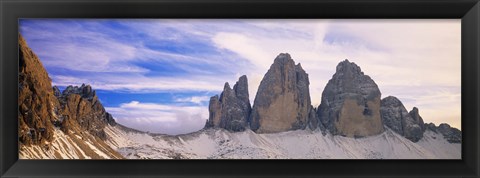 Framed Dolomites Alps with snow, Italy Print