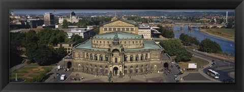 Framed High Angle View Of An Opera House, Semper Opera House, Dresden, Germany Print