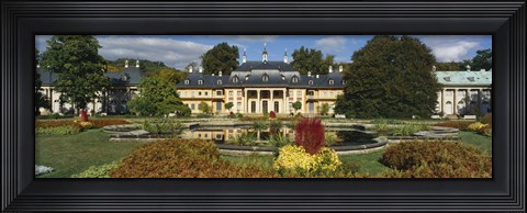 Framed Formal garden in front of a castle, Pillnitz Castle, Dresden, Germany Print