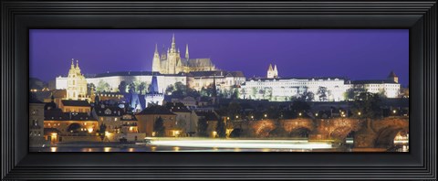 Framed Hradcany Castle and Charles Bridge Prague Czech Republic Print