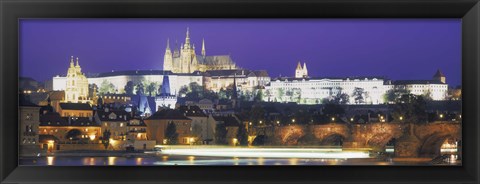 Framed Hradcany Castle and Charles Bridge Prague Czech Republic Print