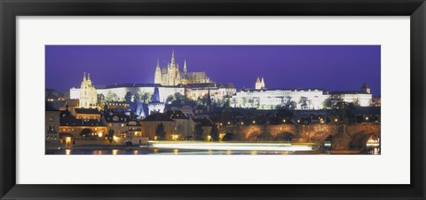 Framed Hradcany Castle and Charles Bridge Prague Czech Republic Print