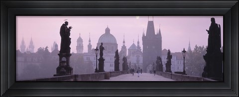 Framed Charles Bridge And Spires Of Old Town, Prague, Czech Republic Print