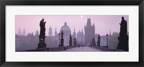 Framed Charles Bridge And Spires Of Old Town, Prague, Czech Republic Print