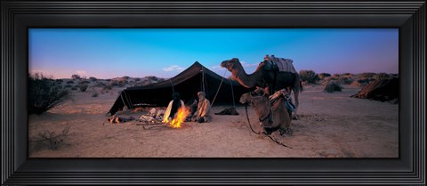 Framed Bedouin Camp, Tunisia, Africa Print