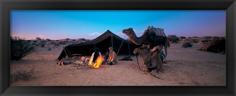 Framed Bedouin Camp, Tunisia, Africa Print